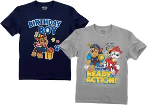 Tstars Paw Patrol Birthday Boy Shirt Gifts for Boys Badge Shield 2nd 3rd 4th 5th Toddler Kids T-Shirt