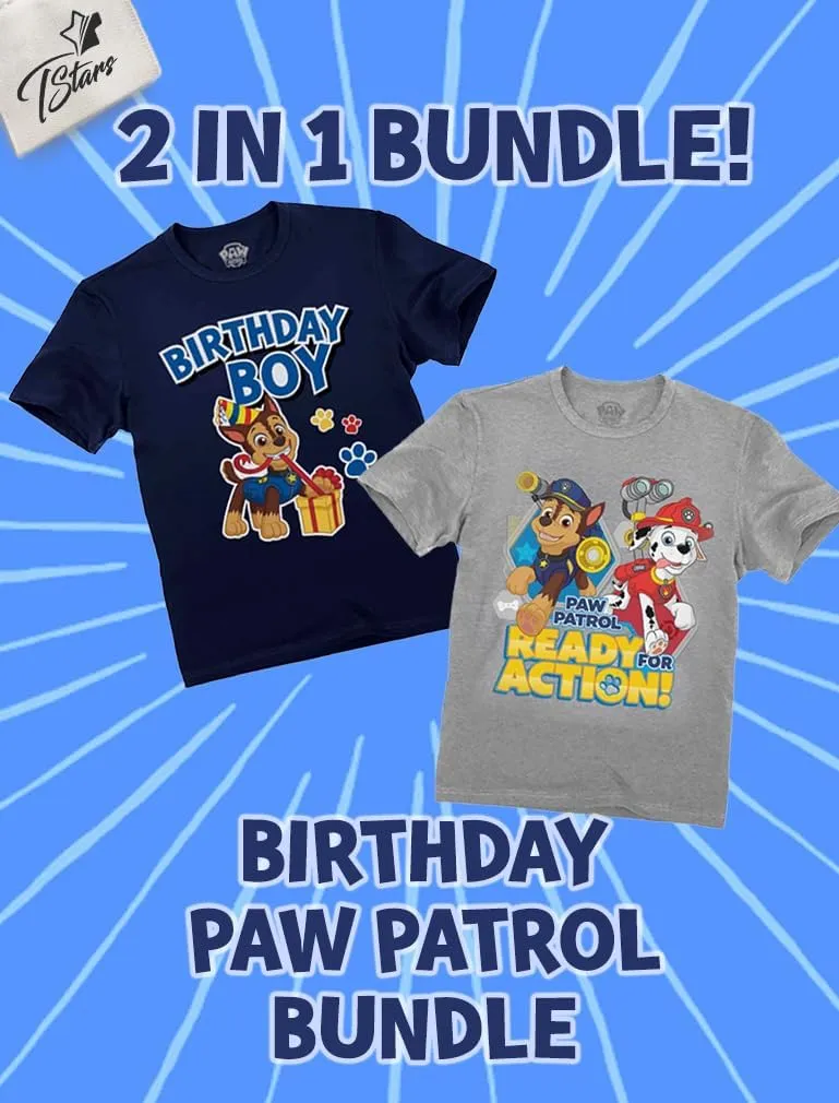 Tstars Paw Patrol Birthday Boy Shirt Gifts for Boys Badge Shield 2nd 3rd 4th 5th Toddler Kids T-Shirt