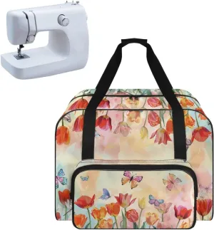 Tulip Butterfly Sewing Machine Carrying Case Anti-scratch, for Most Standard Sewing Machines and Accessories