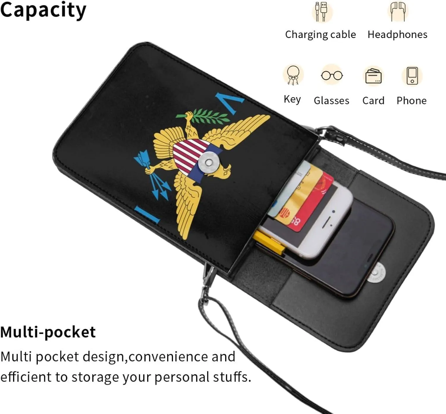 Ukraine Flag Sunflower Leather Crossbody Cell Phone Purse Small Wallet Bags Adjustable Phone Bag for Women