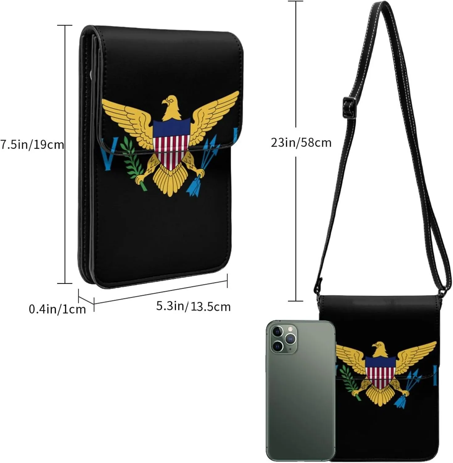 Ukraine Flag Sunflower Leather Crossbody Cell Phone Purse Small Wallet Bags Adjustable Phone Bag for Women