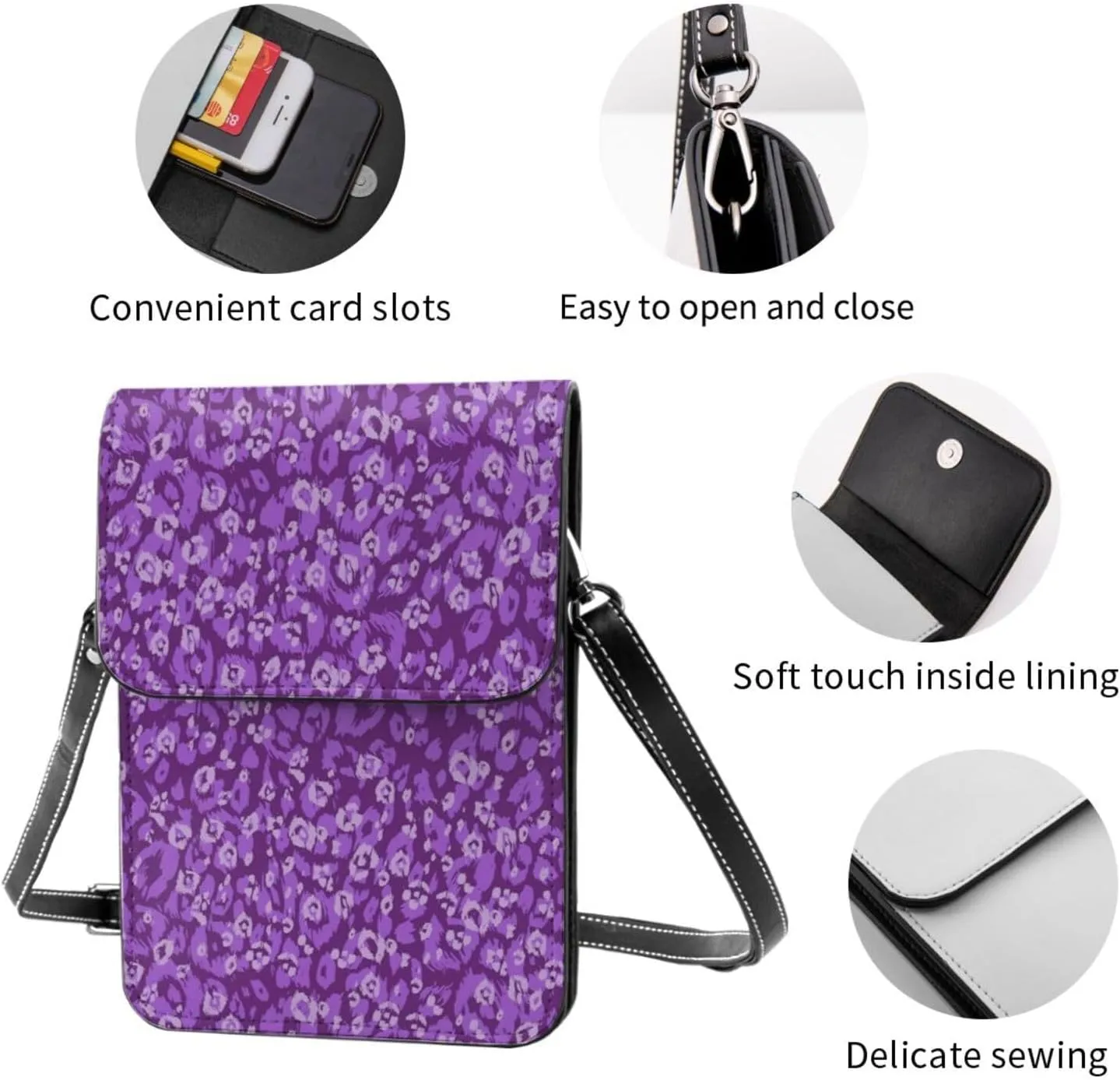 Ukraine Flag Sunflower Leather Crossbody Cell Phone Purse Small Wallet Bags Adjustable Phone Bag for Women