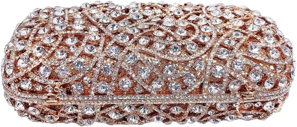 UMREN Luxury Crystal Clutch Rhinestones Evening Bag for Women Bling Purse Sparkly Diamond Handbag for Wedding Party Prom