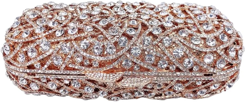 UMREN Luxury Crystal Clutch Rhinestones Evening Bag for Women Bling Purse Sparkly Diamond Handbag for Wedding Party Prom