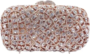 UMREN Luxury Crystal Clutch Rhinestones Evening Bag for Women Bling Purse Sparkly Diamond Handbag for Wedding Party Prom