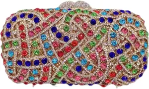 UMREN Luxury Crystal Clutch Rhinestones Evening Bag for Women Bling Purse Sparkly Diamond Handbag for Wedding Party Prom