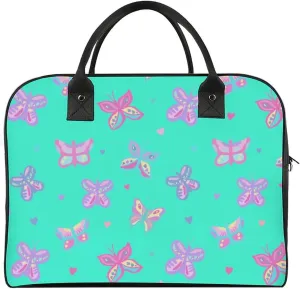 Unisex Crossbody Nylon Colorful Butterfly Elegant Handbag for Traveling 13" X 19" X 8"