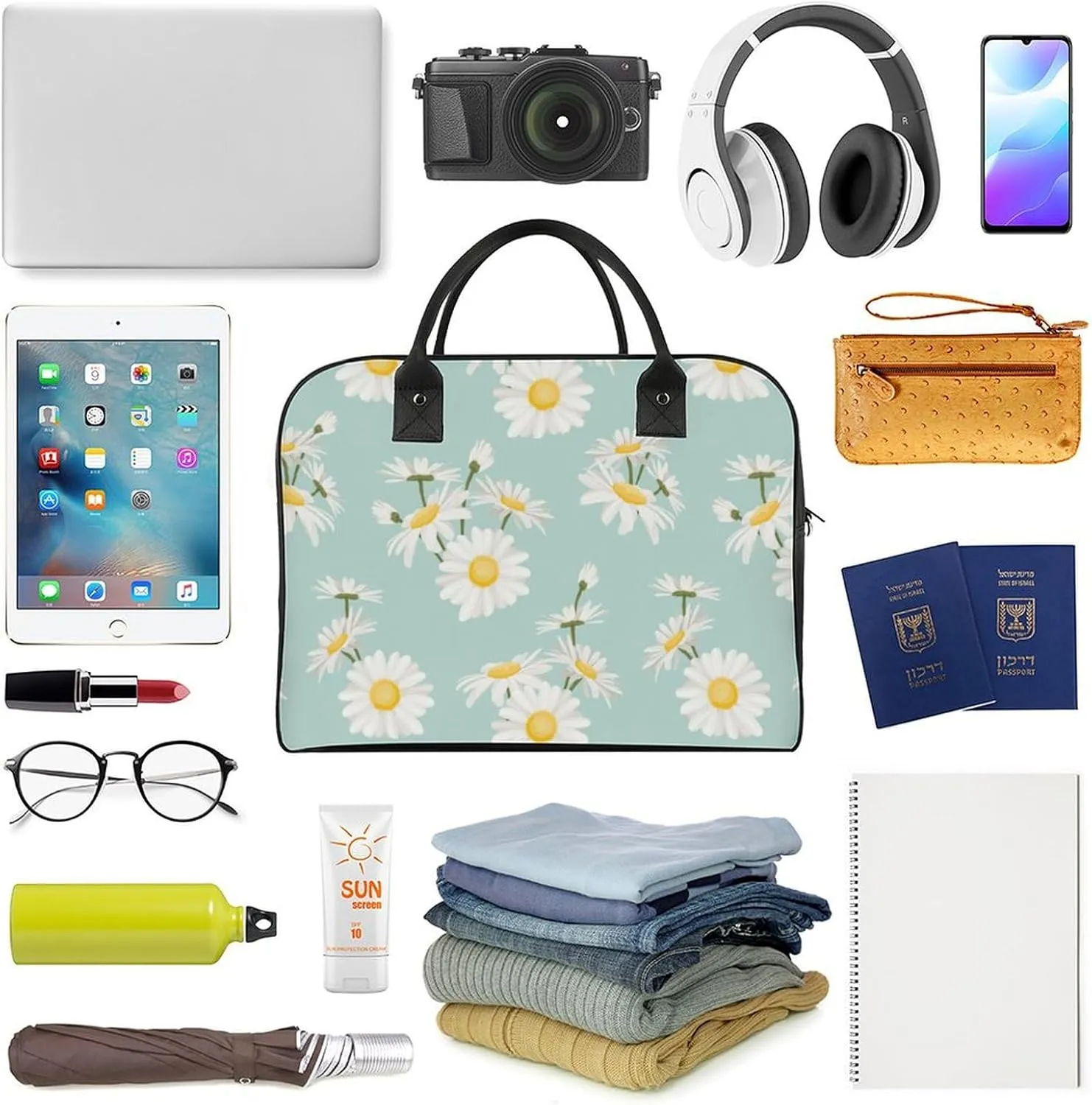 Unisex Crossbody Nylon Colorful Butterfly Elegant Handbag for Traveling 13" X 19" X 8"