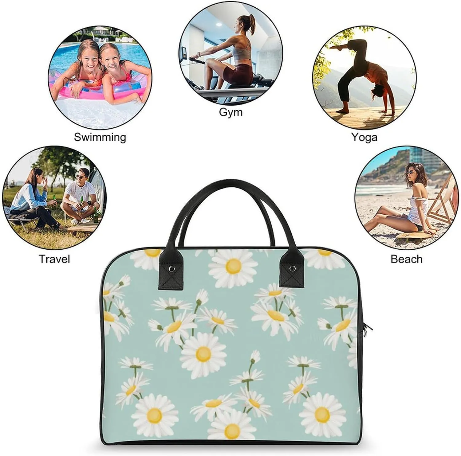 Unisex Crossbody Nylon Colorful Butterfly Elegant Handbag for Traveling 13" X 19" X 8"