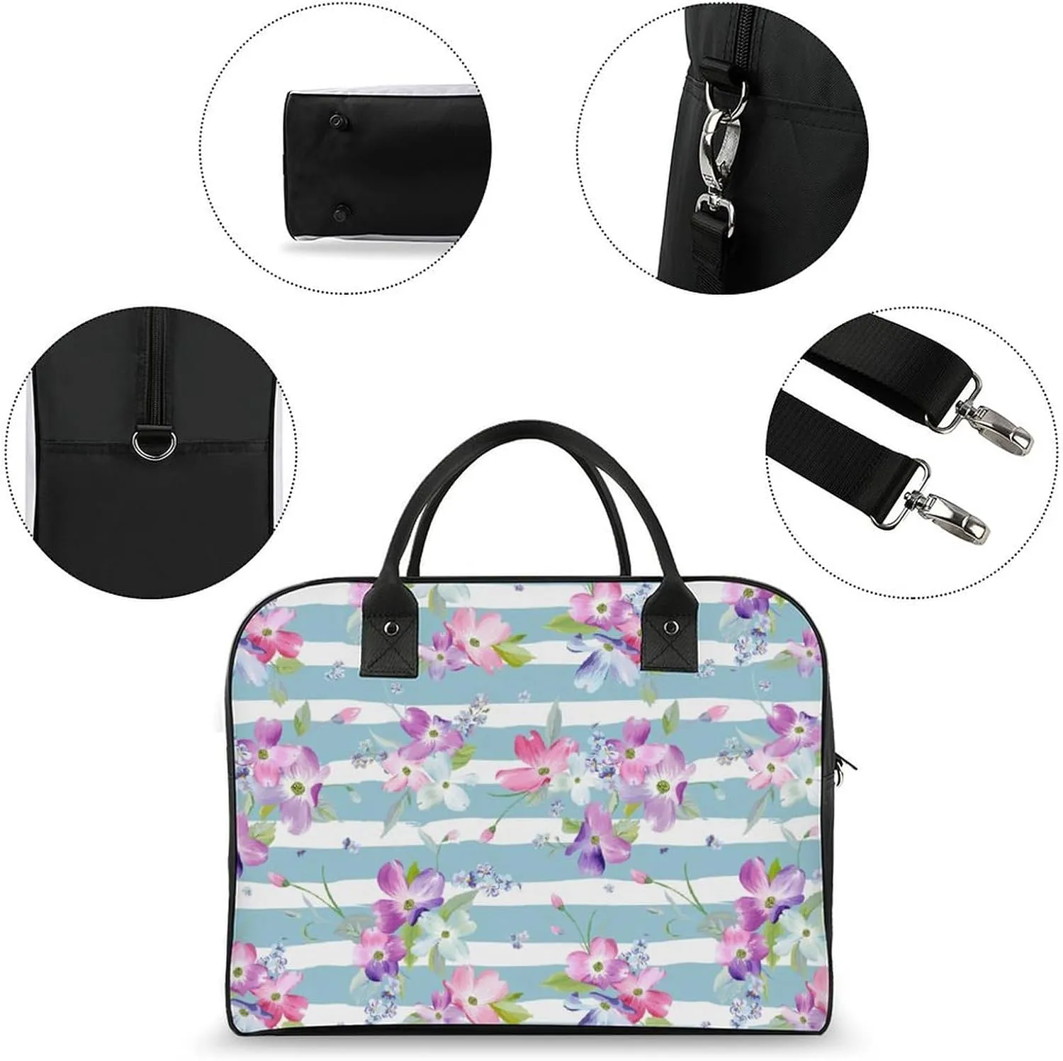 Unisex High-capacity Nylon Colorful Butterfly Aesthetic Handbag for Business Trip 13" X 19" X 8"