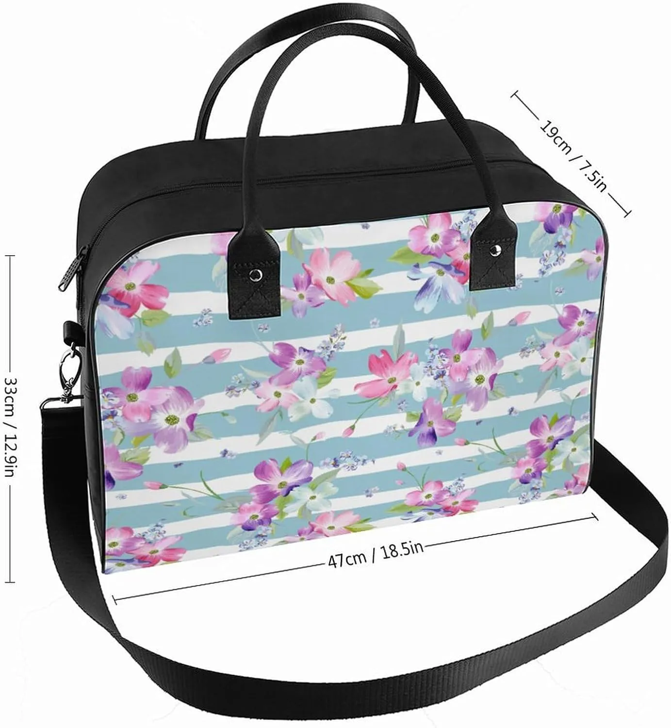 Unisex High-capacity Nylon Colorful Butterfly Aesthetic Handbag for Business Trip 13" X 19" X 8"