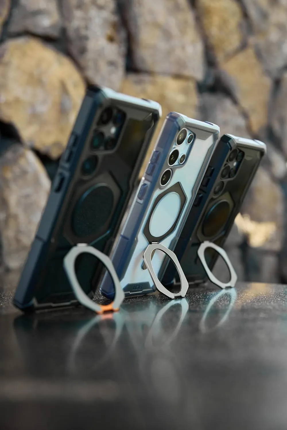 URBAN ARMOR GEAR UAG for Samsung Galaxy S25 Plus Case 6.7" with Kickstand Plasma XTE - Compatible with Magnetic Charging Transparent Rugged Military Drop Tested Protective Cover, Ash/Titanium
