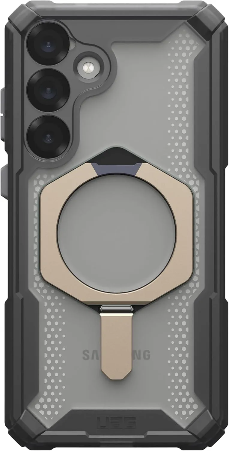 URBAN ARMOR GEAR UAG for Samsung Galaxy S25 Plus Case 6.7" with Kickstand Plasma XTE - Compatible with Magnetic Charging Transparent Rugged Military Drop Tested Protective Cover, Ash/Titanium