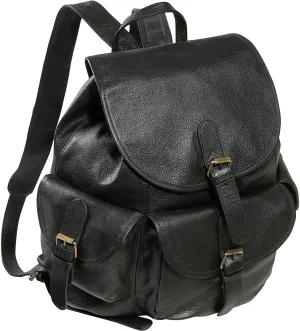 Urban Buckle- Flap BackPack (Black)