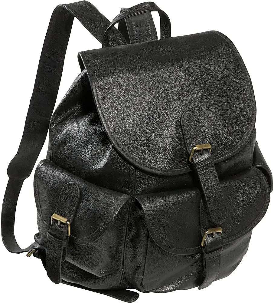 Urban Buckle- Flap BackPack (Black)