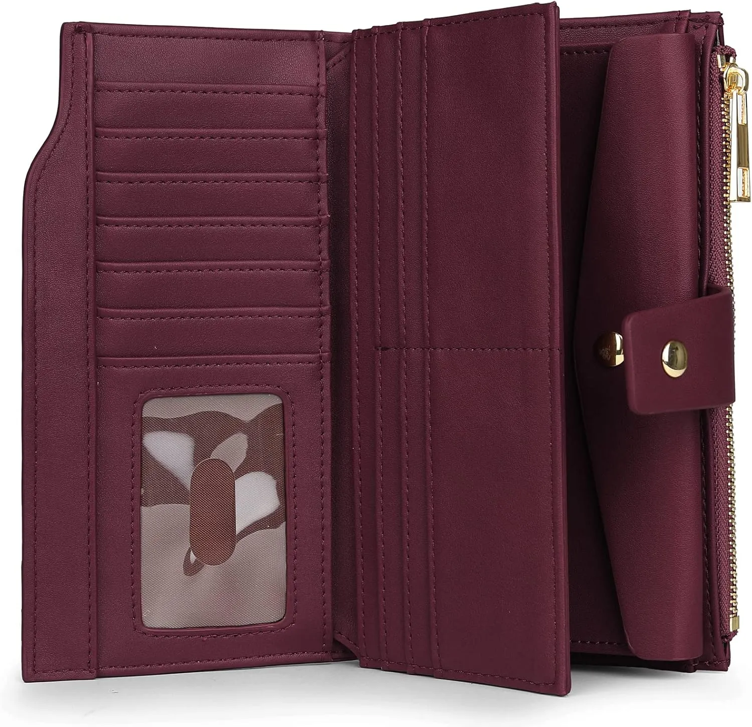 Uromee Wallet Women Vegan Leather RFID Blocking Large Ladies Wristlet Purse Card Holder Organizer Clutch
