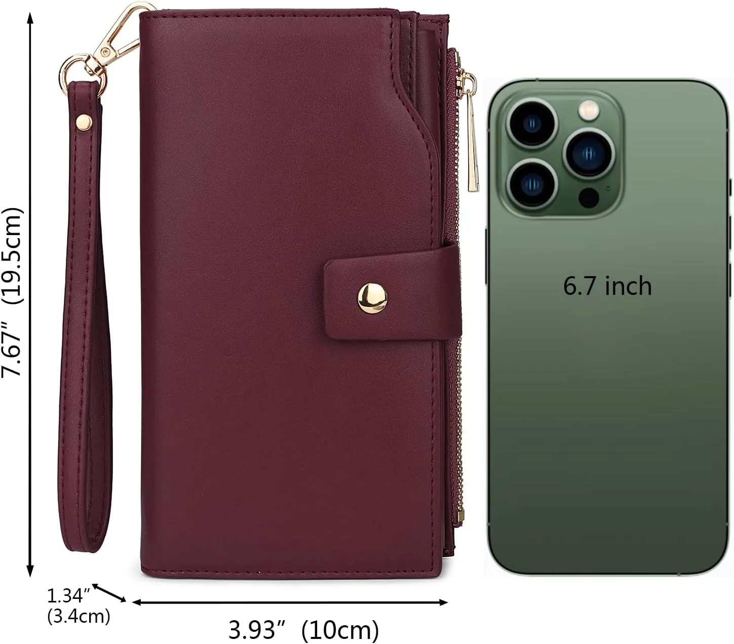Uromee Wallet Women Vegan Leather RFID Blocking Large Ladies Wristlet Purse Card Holder Organizer Clutch