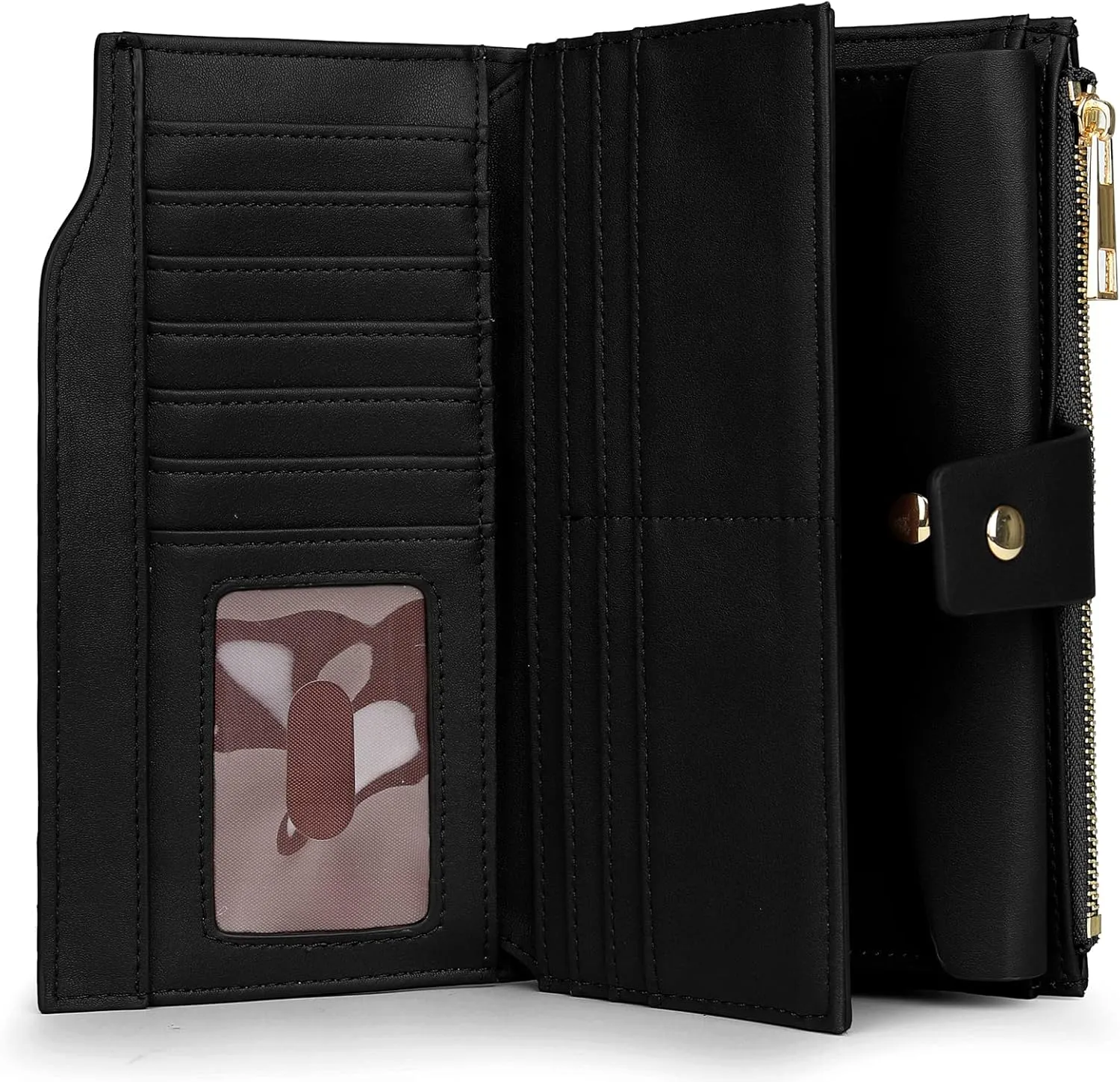 Uromee Wallet Women Vegan Leather RFID Blocking Large Ladies Wristlet Purse Card Holder Organizer Clutch