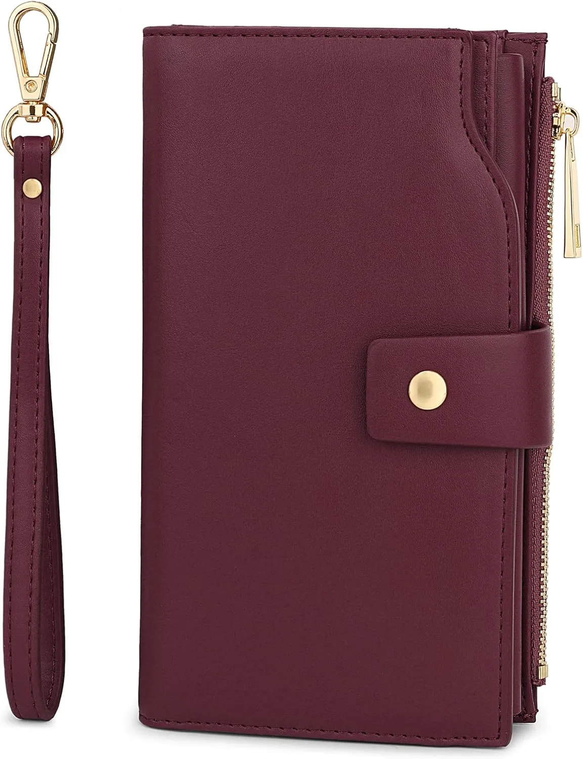 Uromee Wallet Women Vegan Leather RFID Blocking Large Ladies Wristlet Purse Card Holder Organizer Clutch