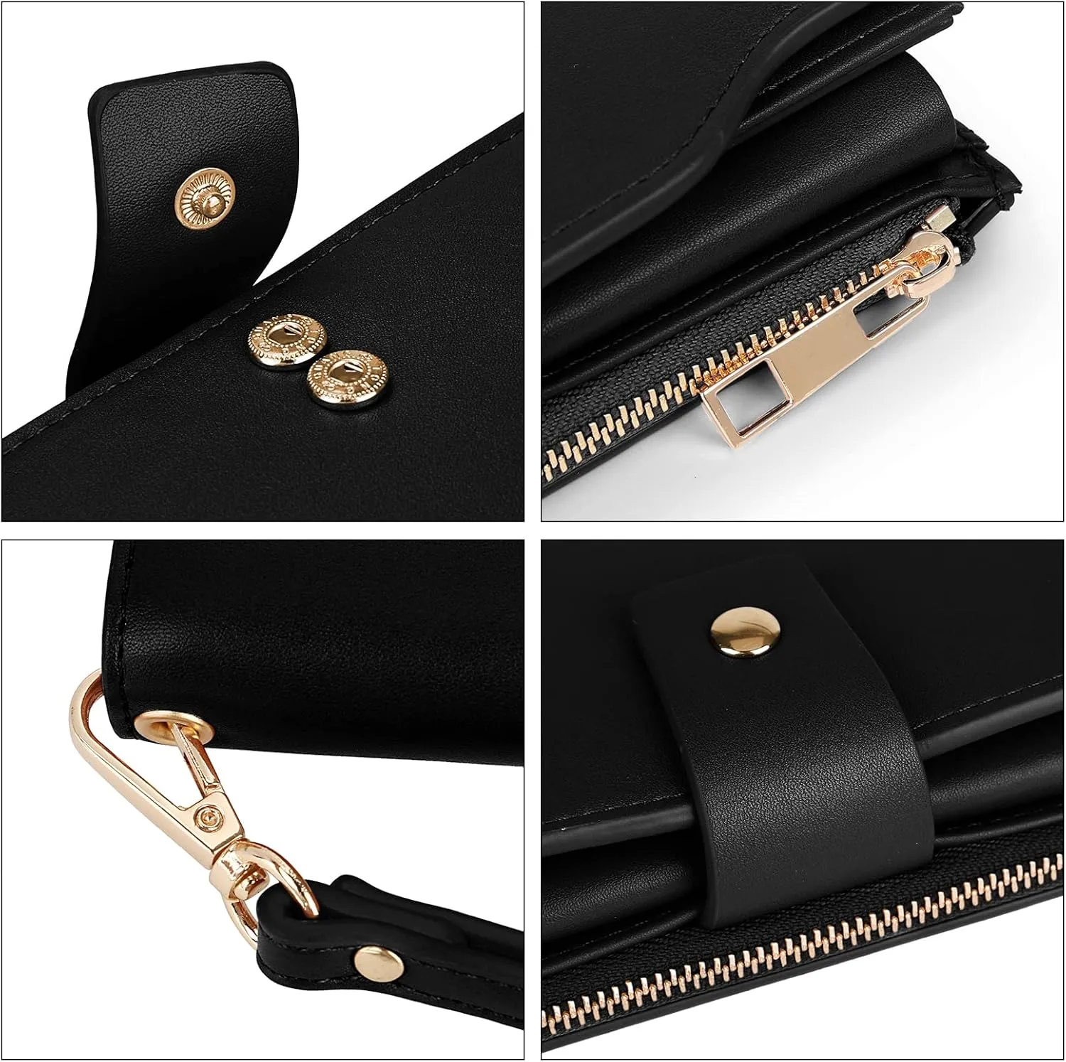 Uromee Wallet Women Vegan Leather RFID Blocking Large Ladies Wristlet Purse Card Holder Organizer Clutch