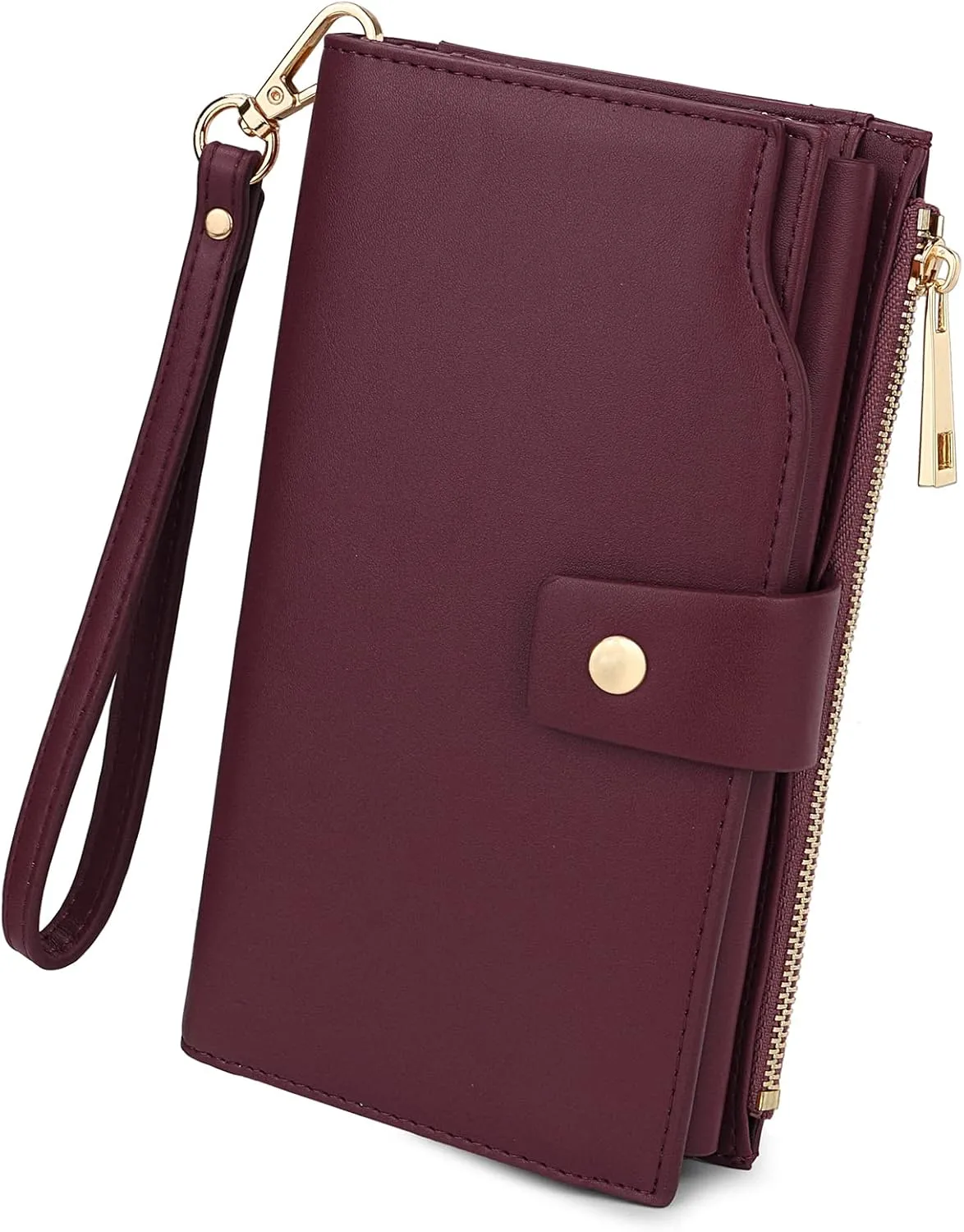 Uromee Wallet Women Vegan Leather RFID Blocking Large Ladies Wristlet Purse Card Holder Organizer Clutch