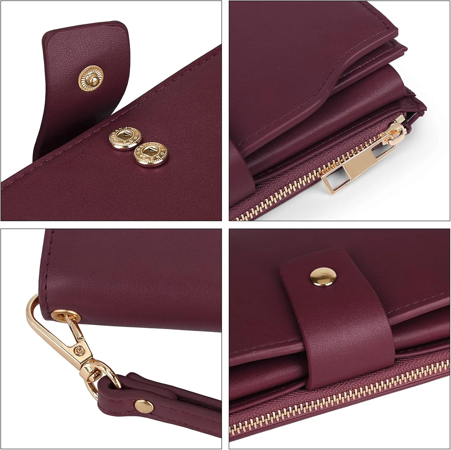 Uromee Wallet Women Vegan Leather RFID Blocking Large Ladies Wristlet Purse Card Holder Organizer Clutch