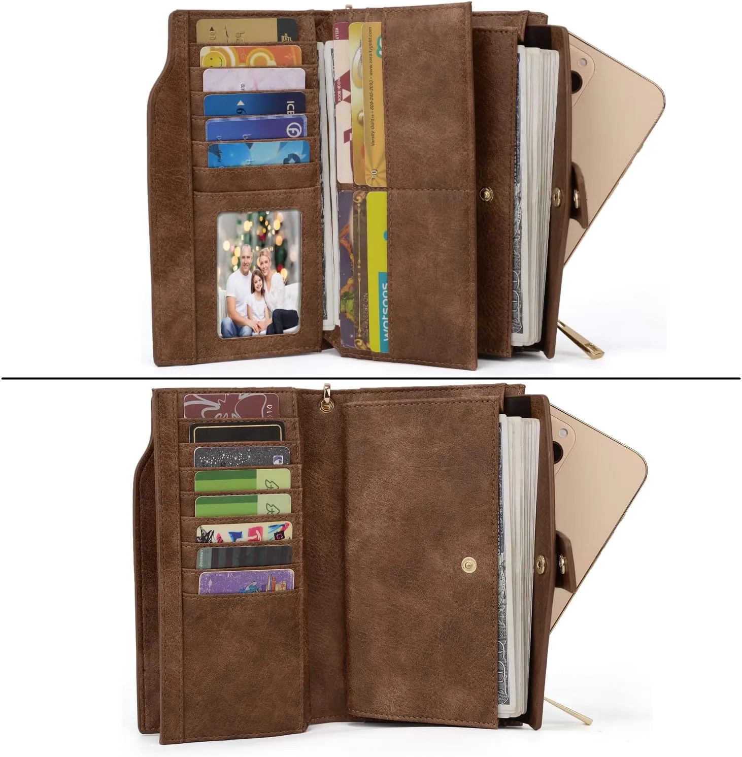 Uromee Wallet Women Vegan Leather RFID Blocking Large Ladies Wristlet Purse Card Holder Organizer Clutch
