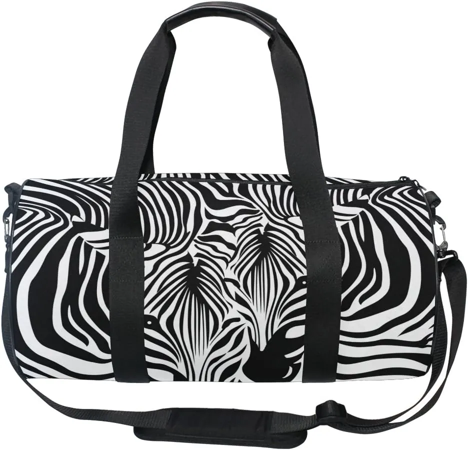 Use4 Animal Zebra Leopard Print Travel Duffel Bag Sport Gym Luggage Bag for Men Women