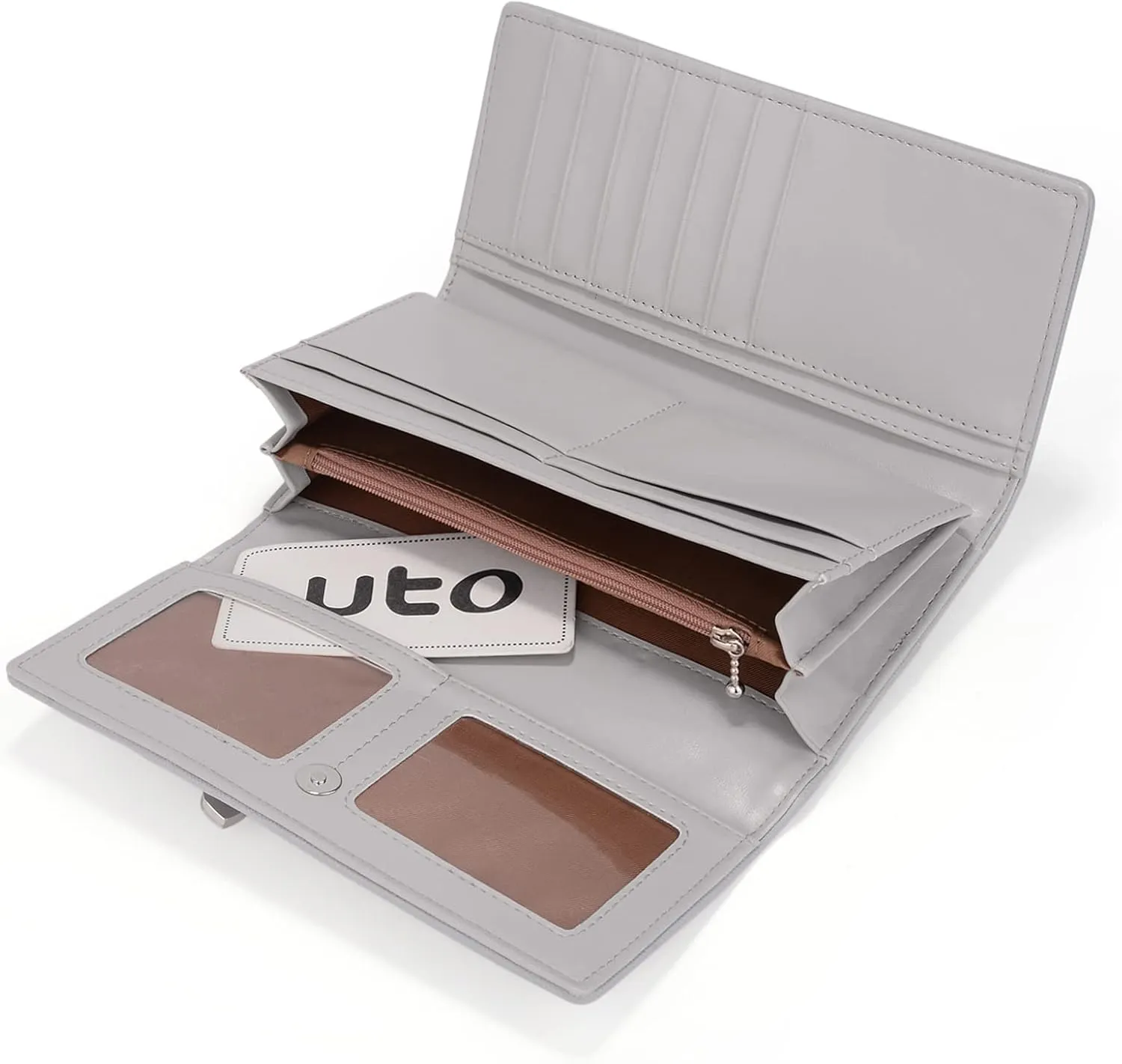 UTO RFID Wallet for Women Large Capacity PU Leather Card Holder Phone Case Zipper Pocket Purse Clutch