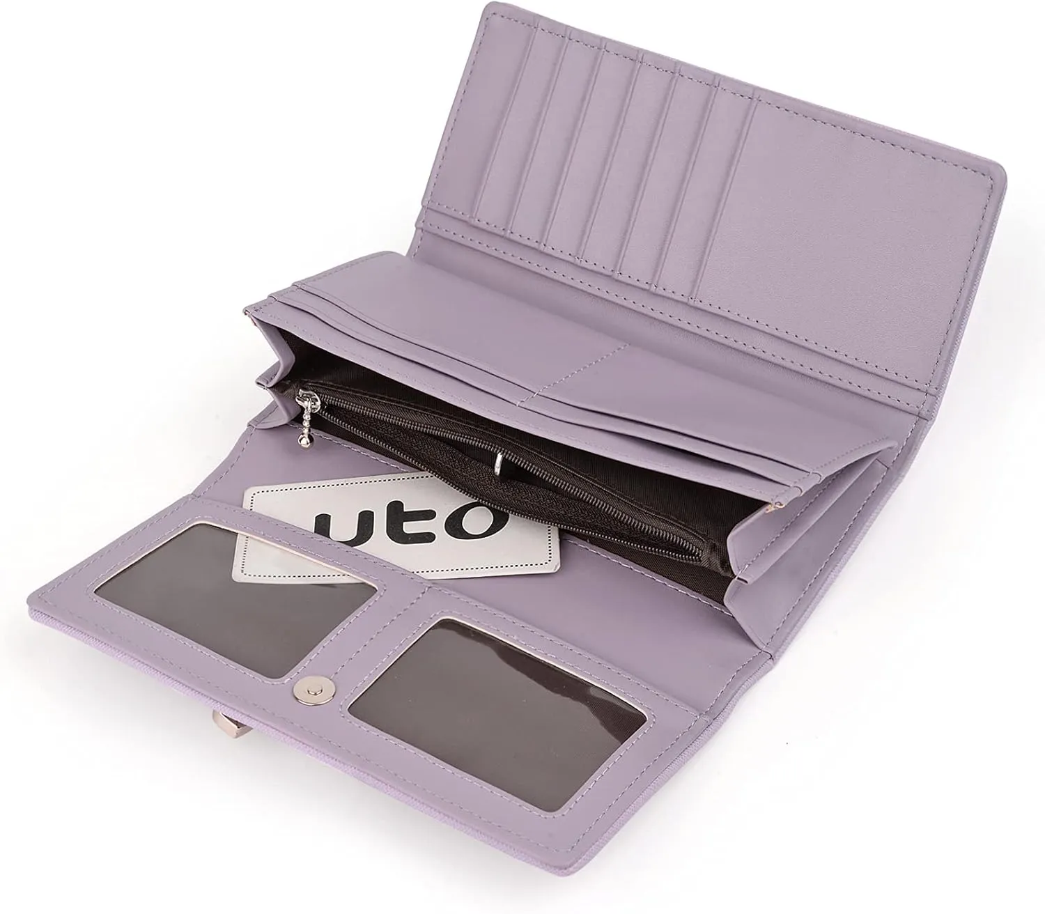 UTO RFID Wallet for Women Large Capacity PU Leather Card Holder Phone Case Zipper Pocket Purse Clutch