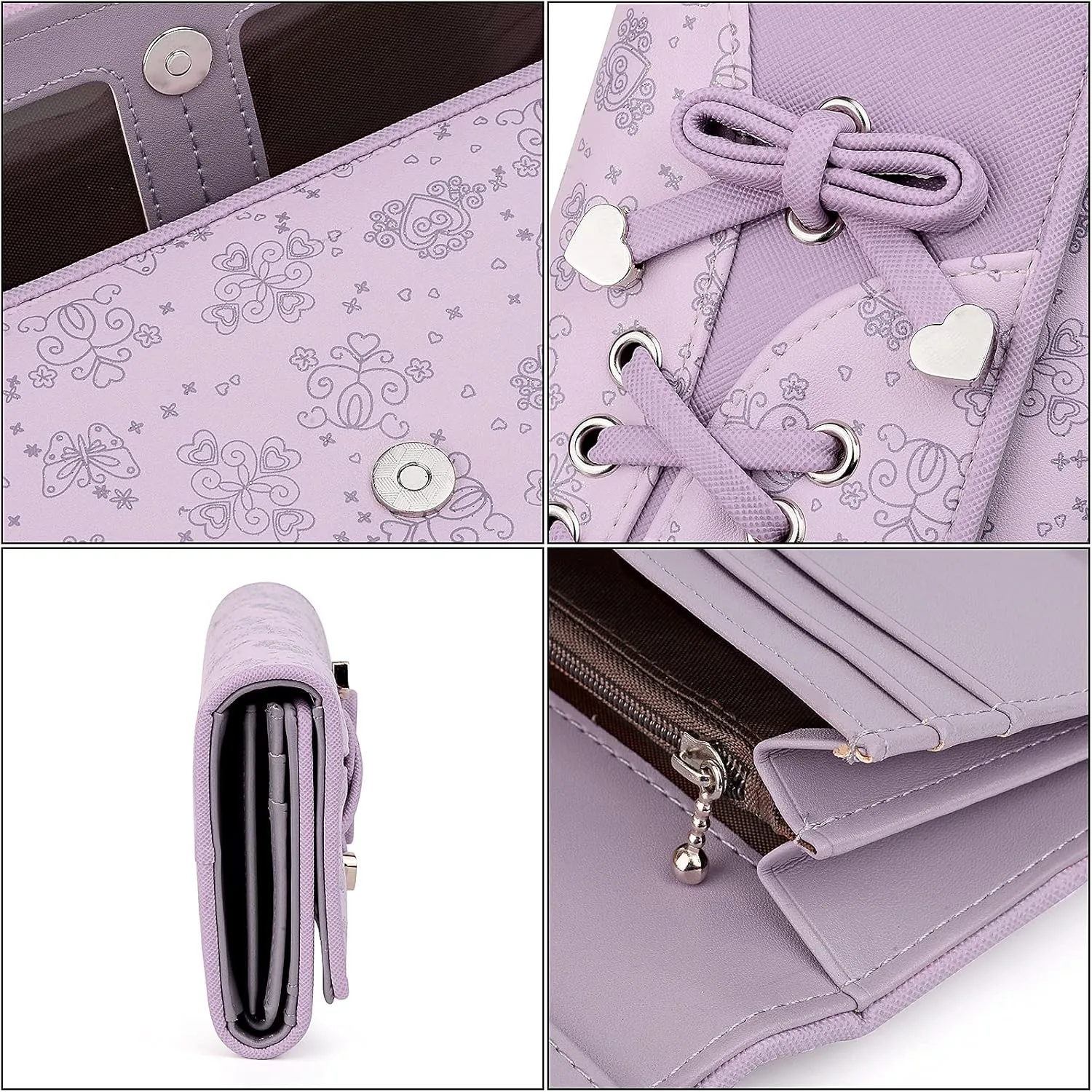 UTO RFID Wallet for Women Large Capacity PU Leather Card Holder Phone Case Zipper Pocket Purse Clutch
