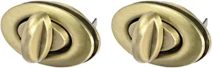 uxcell 2 Sets Oval Purses Twist Lock 33mm X 19mm Clutches Closures for DIY Bag Making - Brussed Brass