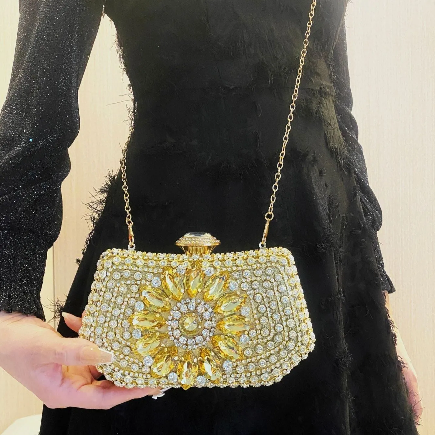 Valentina Sparkling Diamond Clutch Bag
