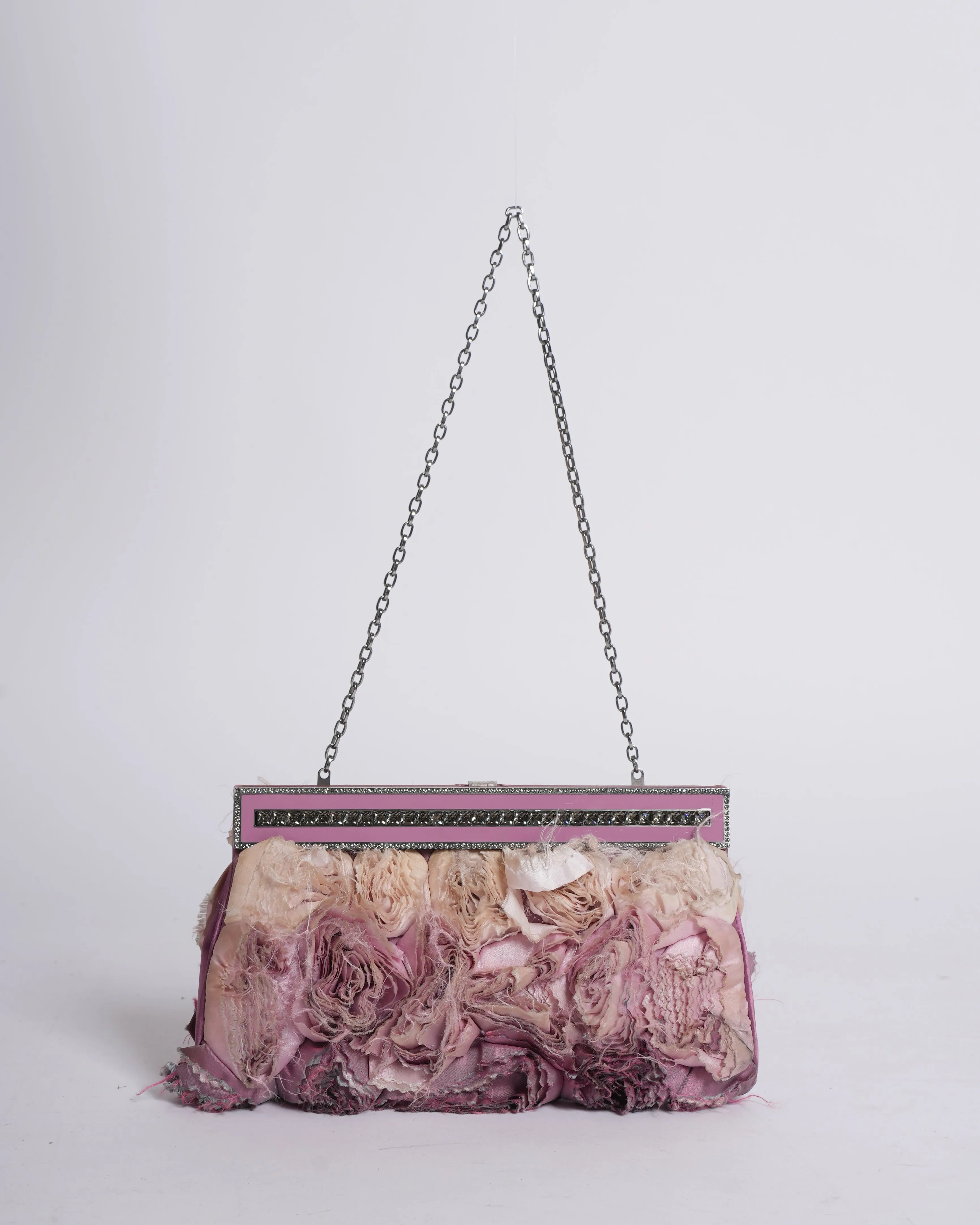 Valentino Fabric Swatch Eose Clutch In SHades Of Pink