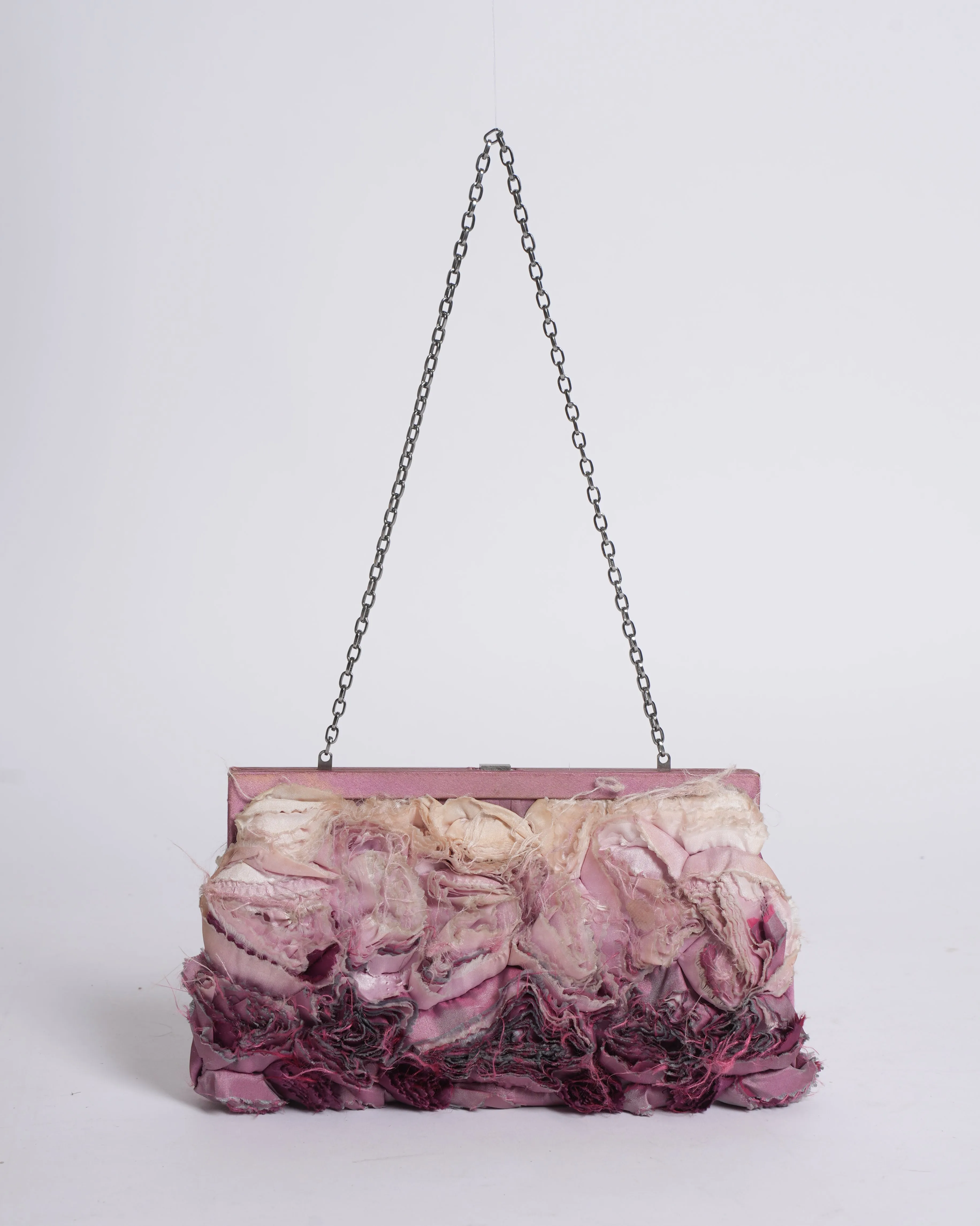 Valentino Fabric Swatch Eose Clutch In SHades Of Pink