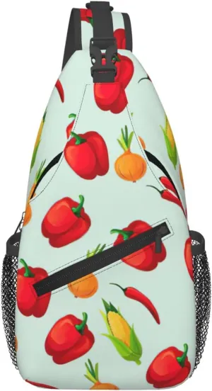Vegetable Corn print Crossbody bag, stylish unisex outdoor bag, multi-functional fashion accessories