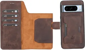 Venito Florence-Flex Leather Wallet Case for Google Pixel 8 Pro (6.7 inches) - Non-Magnetic Detachable - Coffee Brown