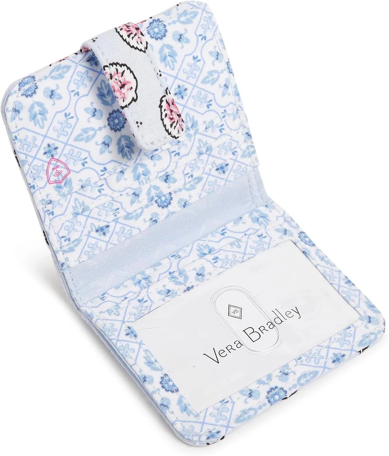 Vera Bradley Cotton Finley Small Wallet with RFID Protection, Magnifique Leaf