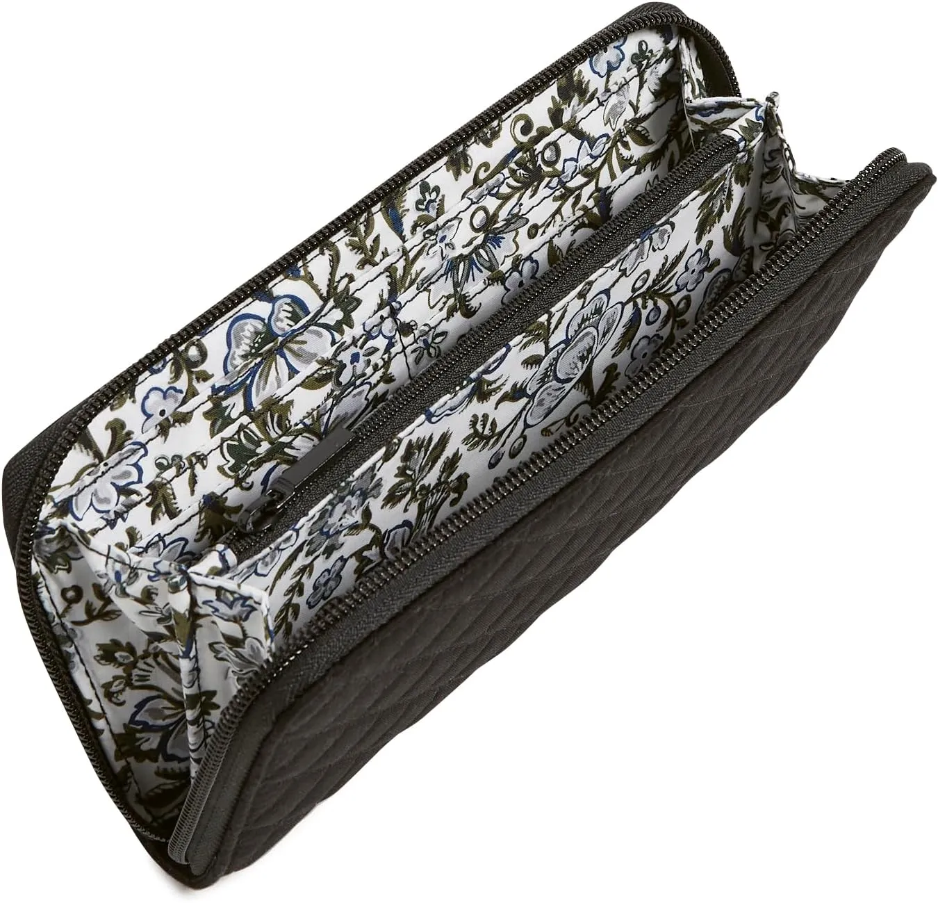 Vera Bradley Cotton Jordin Continental Wallet with RFID Protection, Black