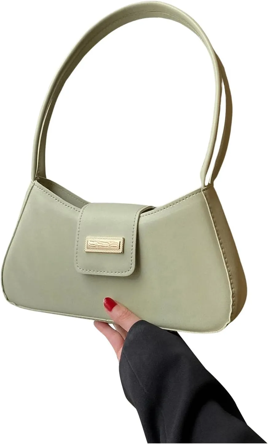Verdusa Women's PU Leather Handbag Underarm Shoulder Bag Zipper Purses