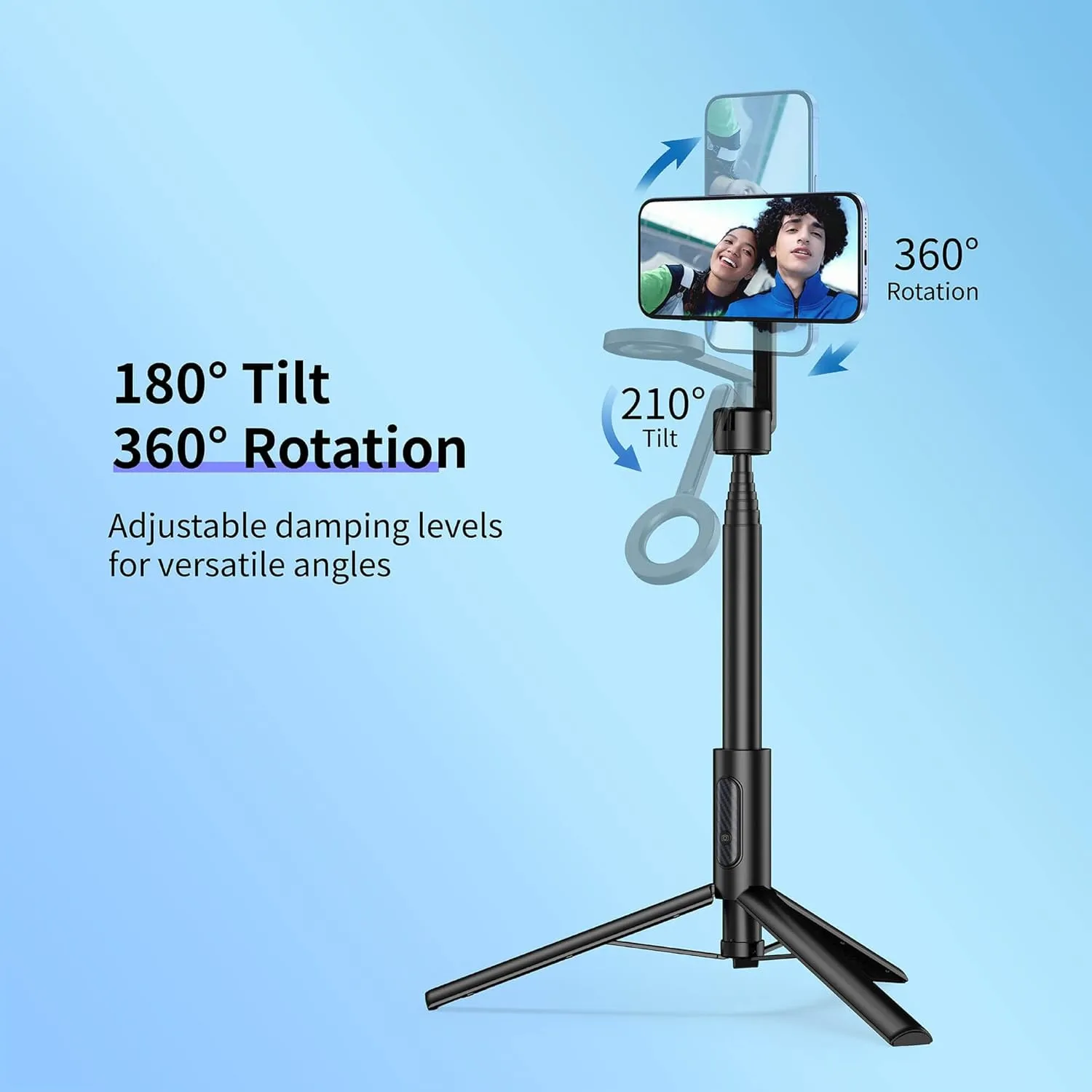 Vimitty for MagSafe Tripod for iPhone 64'' Selfie Stick Tripod Phone with Metal Ring and Remote, Phone Tripod for Video Recording, Cell Phone Tripod Mount Stand for Cellphone