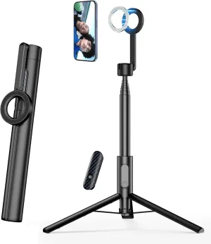 Vimitty for MagSafe Tripod for iPhone 64'' Selfie Stick Tripod Phone with Metal Ring and Remote, Phone Tripod for Video Recording, Cell Phone Tripod Mount Stand for Cellphone