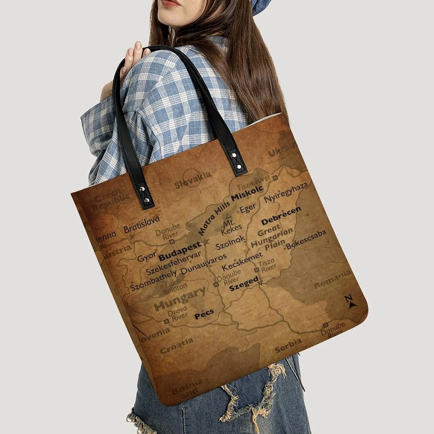 Vintage Maps of Malta Leather Handbags Shoping Bag Women Large Capacity Beach Bag