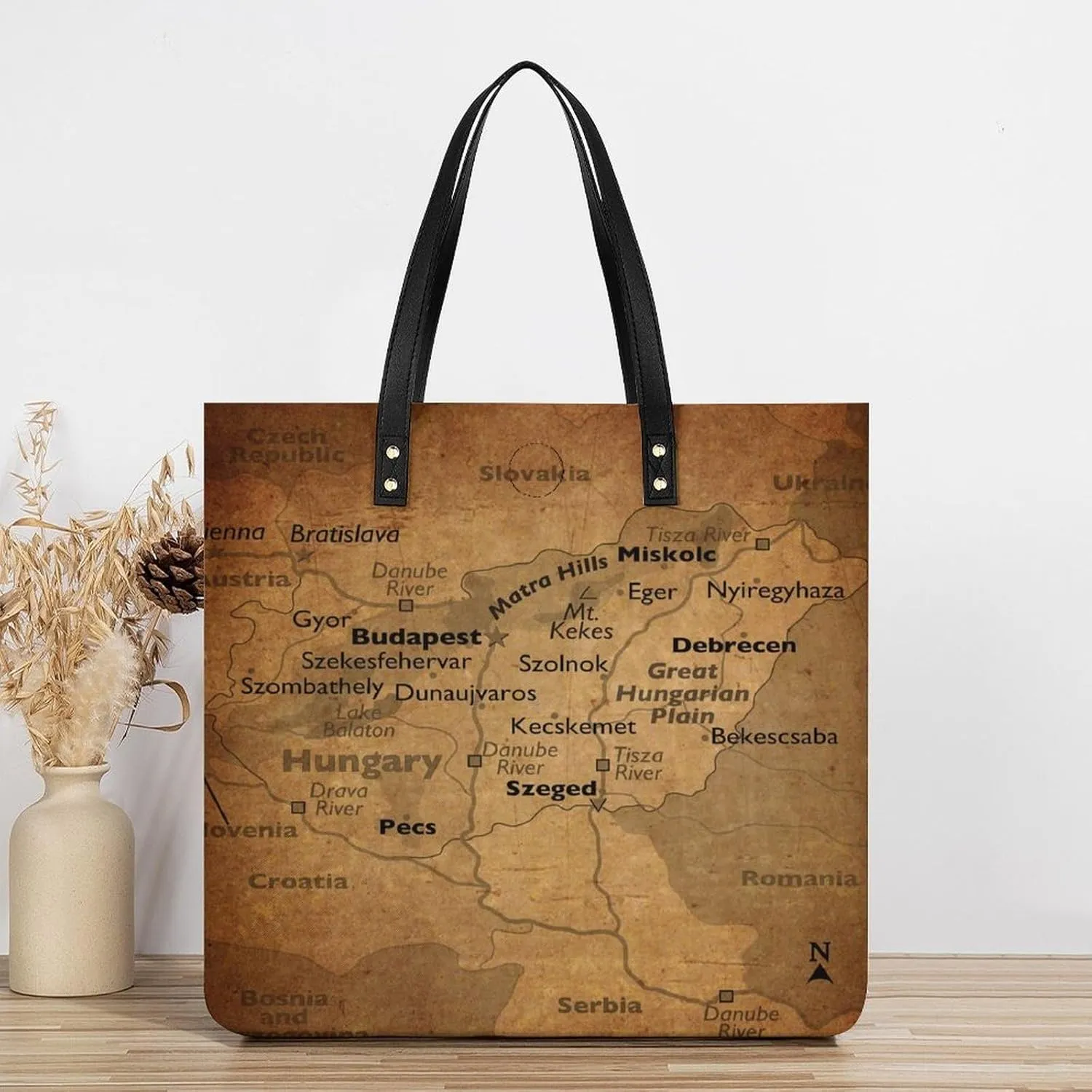 Vintage Maps of Malta Leather Handbags Shoping Bag Women Large Capacity Beach Bag