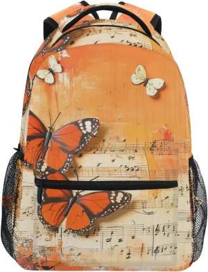Vintage Scrapbook Paper Butterfly Backpack for Boys Girls Elementary School Bookbag Back Pack 202c0996