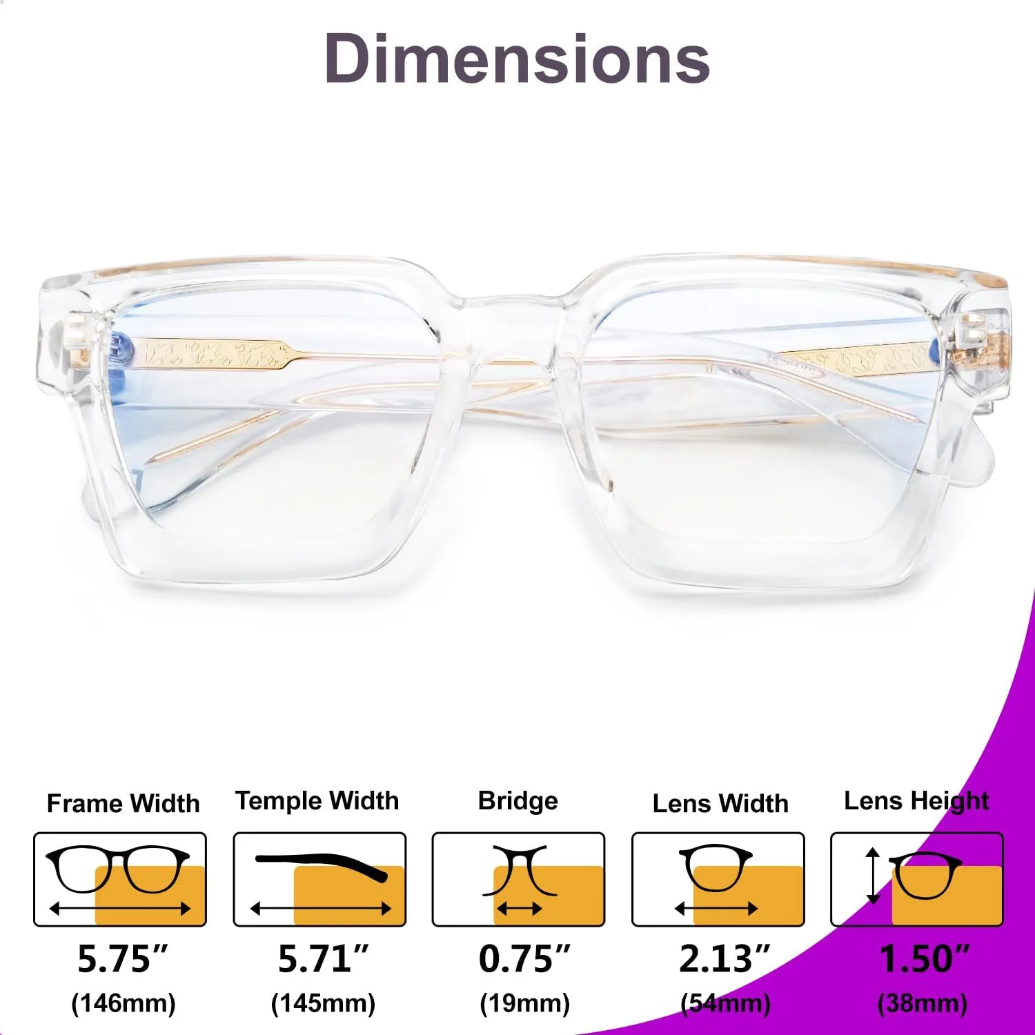 VISOONE 2 Pack Blue Light Blocking Glasses Rectangle Frame and Chic Preppy Look for Women Men RIVER