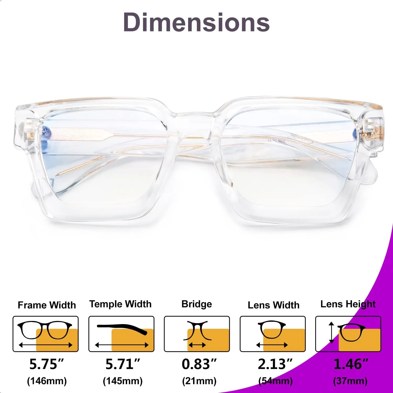 VISOONE 2 Pack Blue Light Blocking Glasses Rectangle Frame and Chic Preppy Look for Women Men RIVER