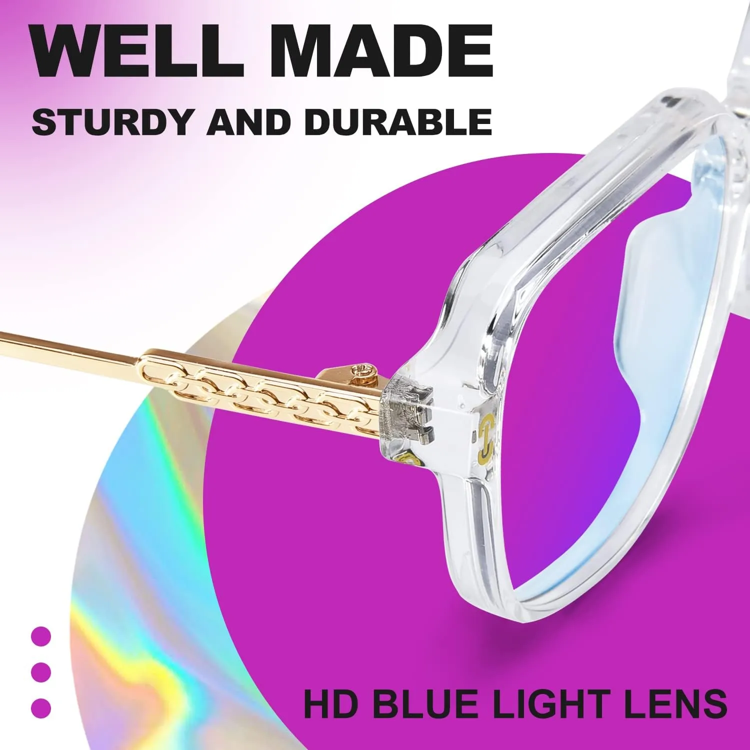 VISOONE 2 Pack Oversized Blue Light Blocking Glasses with Chic Square TR90 Frame and Metal Temple for Women Men REMY