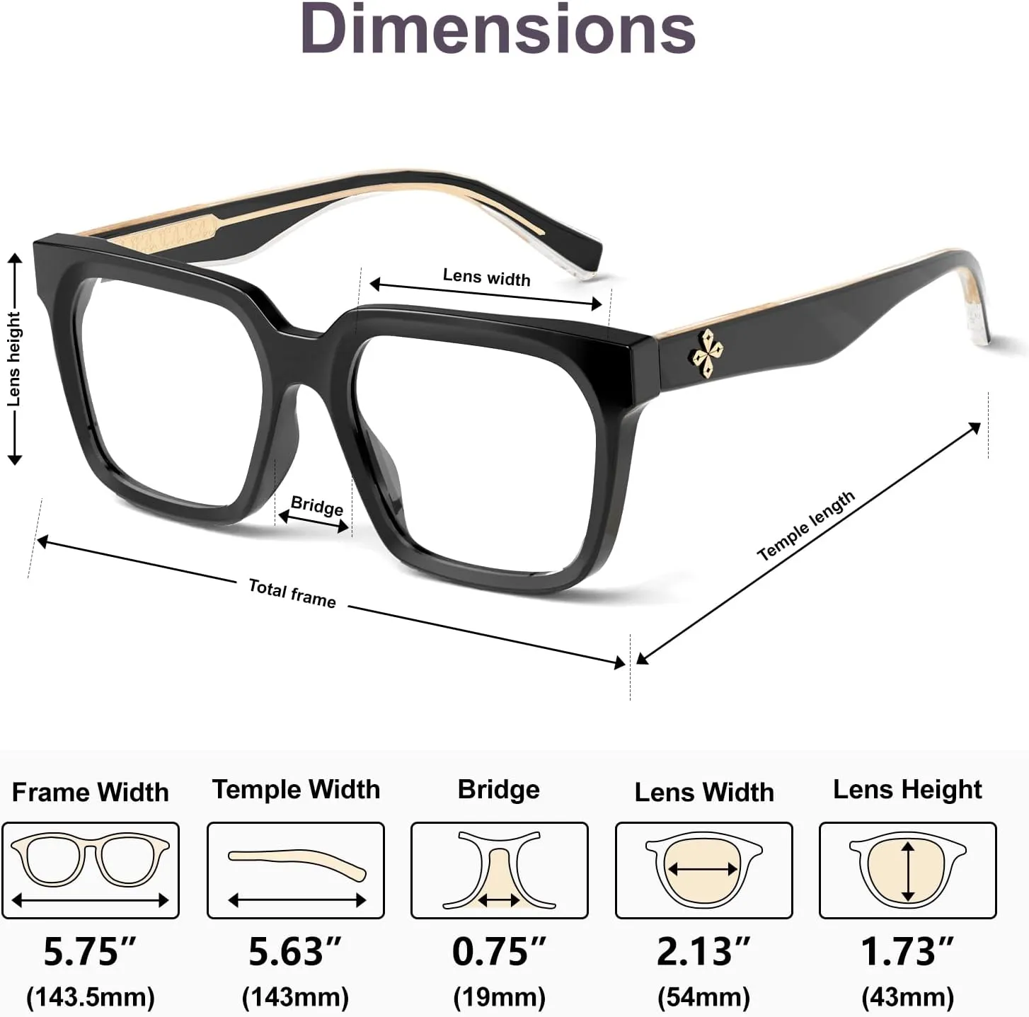 VISOONE 2 Pack Rectangle TR90 Blue Light Blocking Glasses Computer Eyewear with Preppy Look for Women and Men Cougar