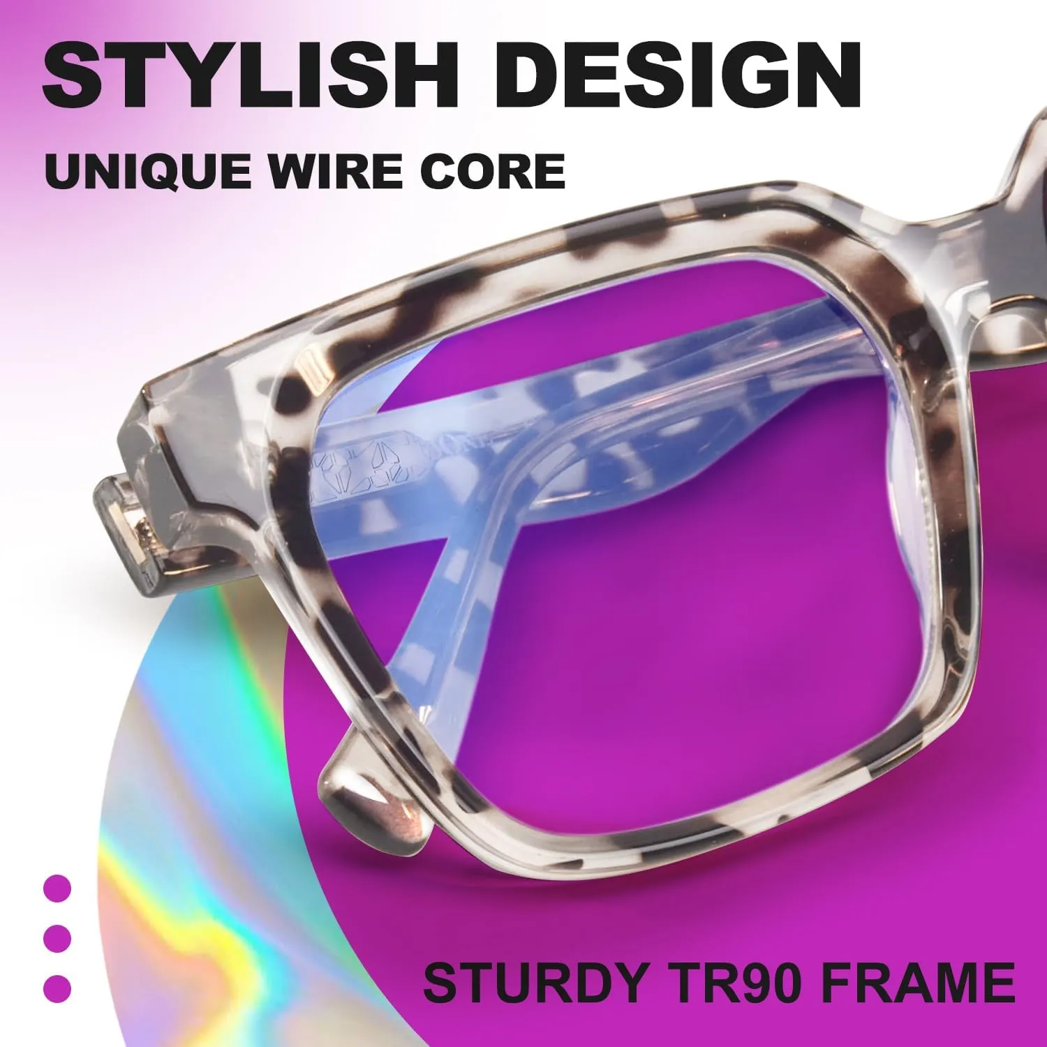 VISOONE 2 Pack Rectangle TR90 Blue Light Blocking Glasses Computer Eyewear with Preppy Look for Women and Men Cougar